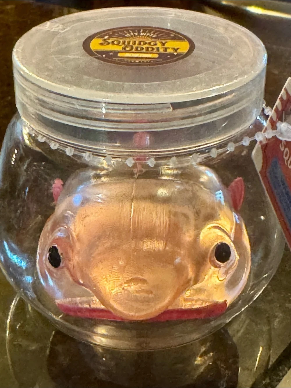 Blobfish Squishy In Clear Aquarium Shaped Container. Cutest Little Blobfish!
